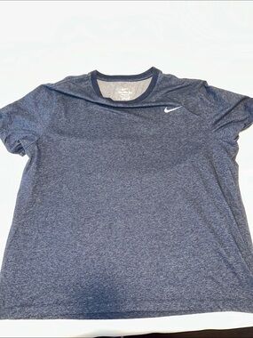Nike Heathered Navy Crew Neck Performance Dri-Fit Tee